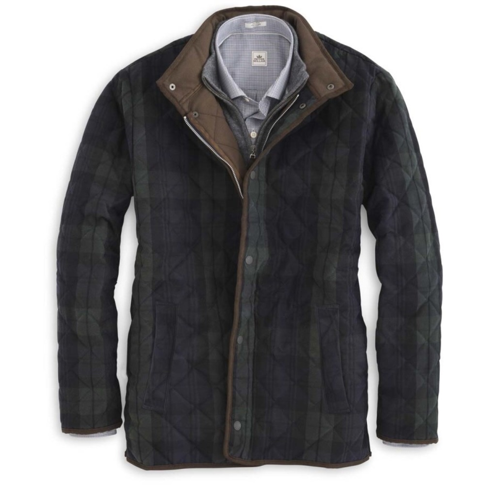 Peter Millar Black Watch plaid waxed cotton coat